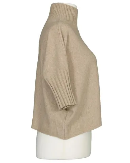 Pullover Kastenform in karamel von Made in Italy