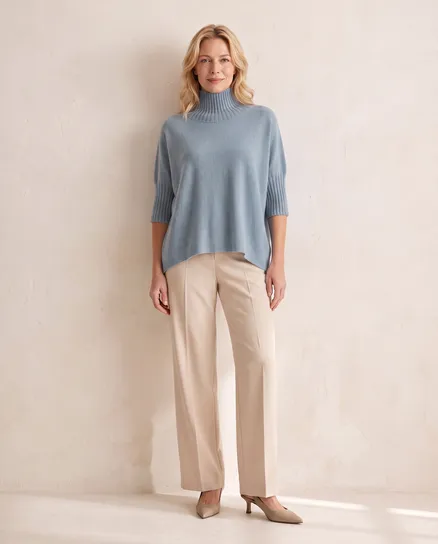 Pullover Kastenform in mint von Made in Italy