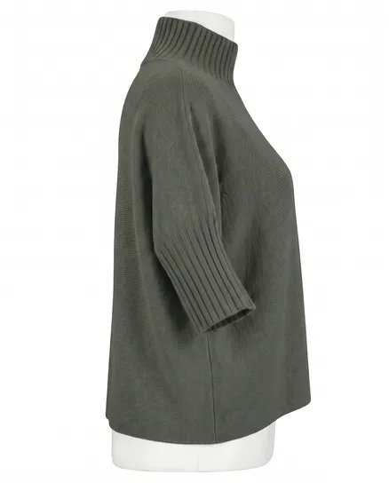Pullover Kastenform in oliv von Made in Italy