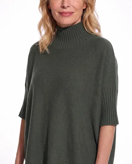 Pullover Kastenform in oliv von Made in Italy