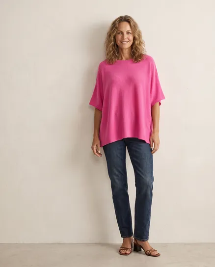 Pullover Kastenform in pink von Made in Italy