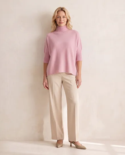 Pullover Kastenform in rosa von Made in Italy