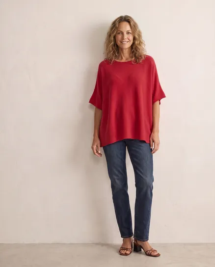 Pullover Kastenform in rot von Made in Italy