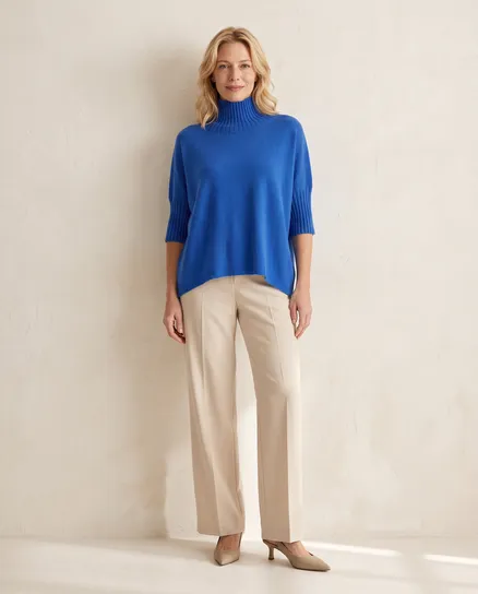 Pullover Kastenform in royalblau von Made in Italy