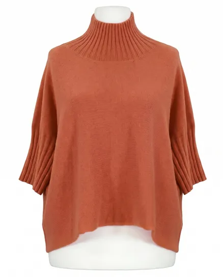 Pullover Kastenform in terracotta von Made in Italy