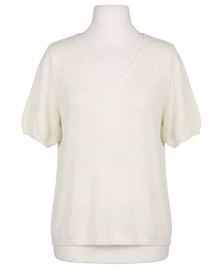 Pullover Kurzarm in beige von Made in Italy