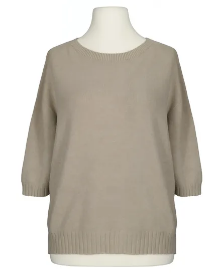 Pullover Kurzarm in taupe von Made in Italy