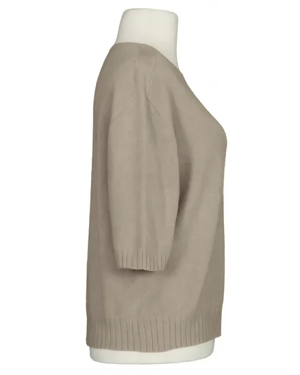 Pullover Kurzarm in taupe von Made in Italy