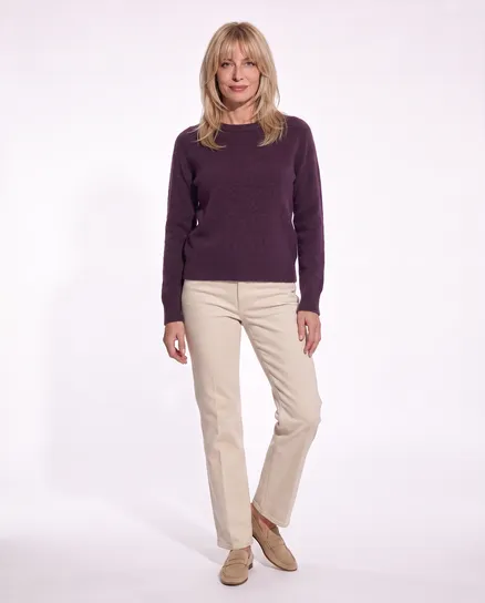 Pullover mit Alpaka in aubergine von Made in Italy