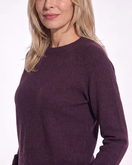 Pullover mit Alpaka in aubergine von Made in Italy