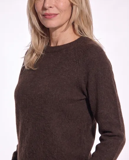 Pullover mit Alpaka in dunkelbraun von Made in Italy