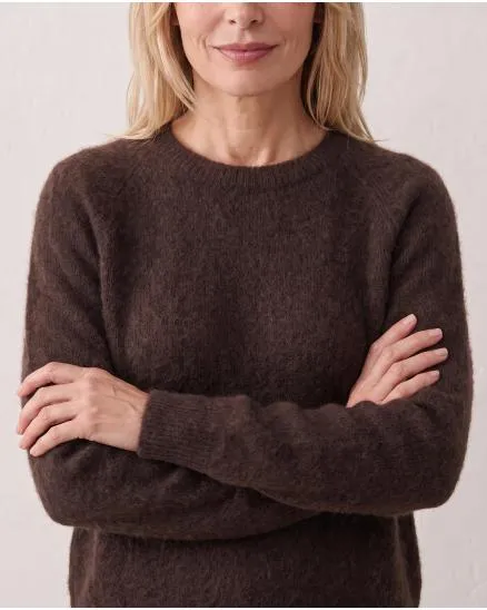 Pullover mit Alpaka in dunkelbraun von Made in Italy