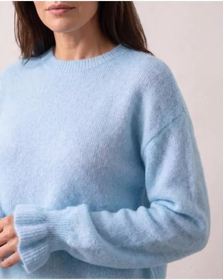 Pullover mit Alpaka in hellblau von Made in Italy