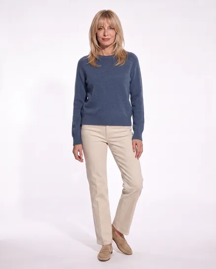 Pullover mit Alpaka in jeansblau von Made in Italy