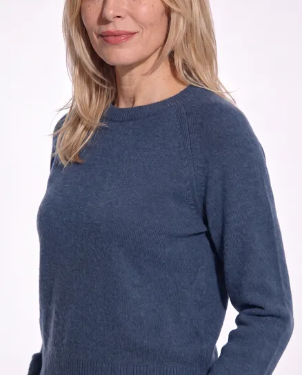 Pullover mit Alpaka in jeansblau von Made in Italy