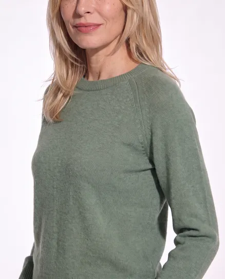 Pullover mit Alpaka in khaki von Made in Italy