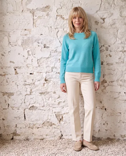 Pullover mit Alpaka in t�rkis von Made in Italy