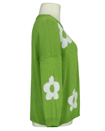 Pullover mit Blumen in gr�n von Made in Italy