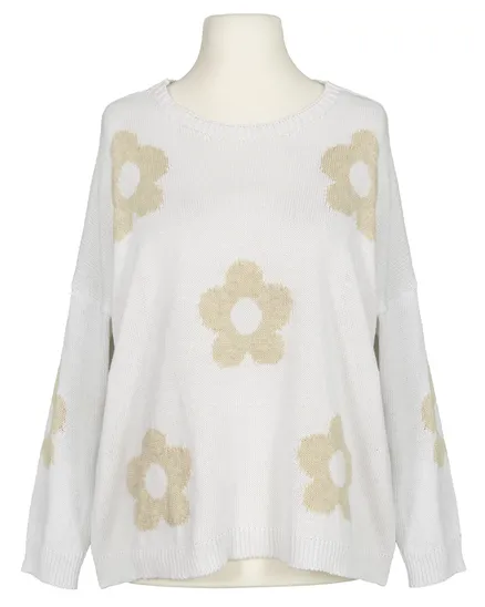 Pullover mit Blumen in wei� von Made in Italy