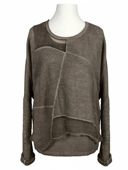 Pullover mit Chiffon 2-tlg. in braun von Made in Italy
