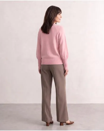 Pullover mit Fledermausarm in rosa von Made in Italy