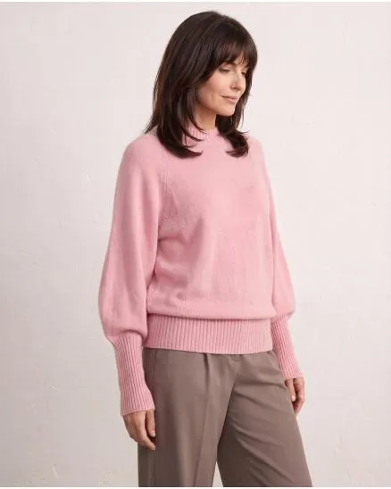 Pullover mit Fledermausarm in rosa von Made in Italy