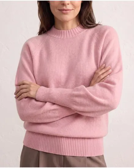 Pullover mit Fledermausarm in rosa von Made in Italy