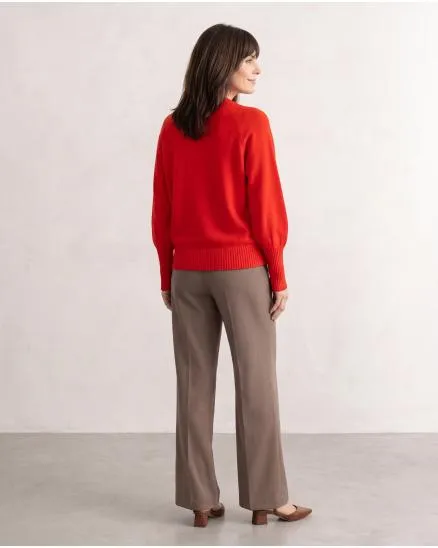 Pullover mit Fledermausarm in rot von Made in Italy