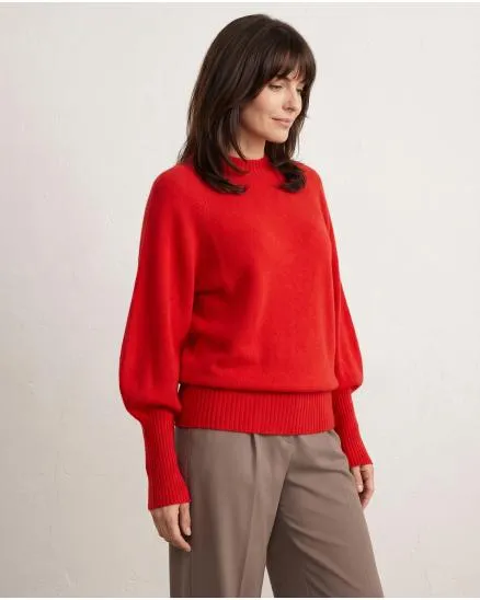 Pullover mit Fledermausarm in rot von Made in Italy