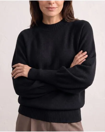 Pullover mit Fledermausarm in schwarz von Made in Italy