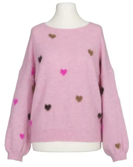 Pullover mit Herzen in rosa von Selected Touch
