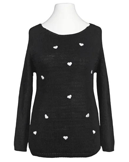 Pullover mit Herzen in schwarz von fashion made in italy