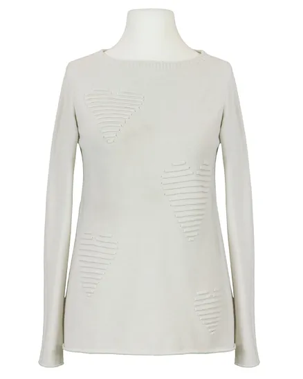 Pullover mit Herzmuster in beige von Finery