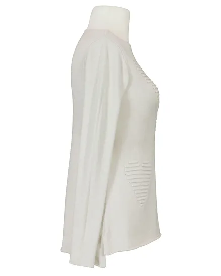 Pullover mit Herzmuster in beige von Finery