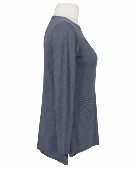Pullover mit Herzmuster in jeansblau von Finery