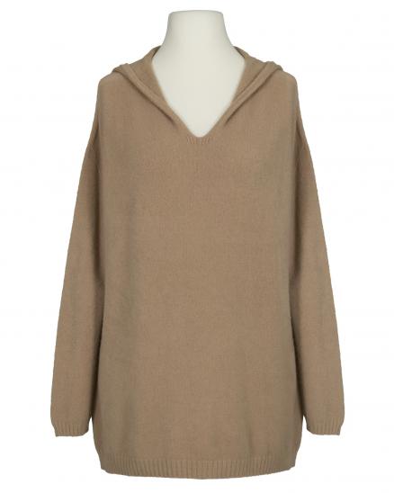 Pullover mit Kapuze in camel von Made in Italy