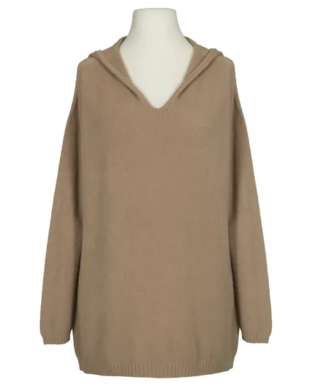Pullover mit Kapuze in camel von Made in Italy