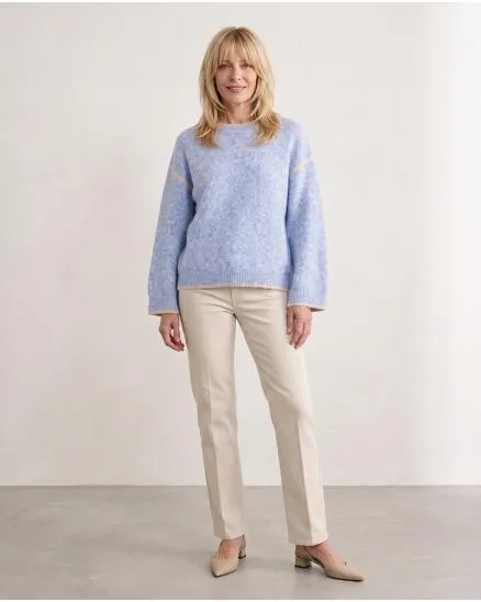 Pullover mit Kontraststreifen in blau von Selected Touch