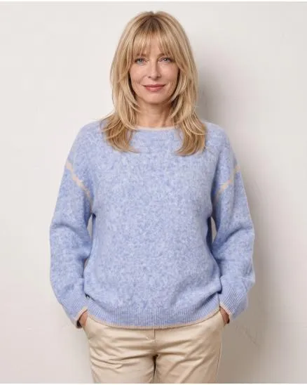 Pullover mit Kontraststreifen in blau von Selected Touch