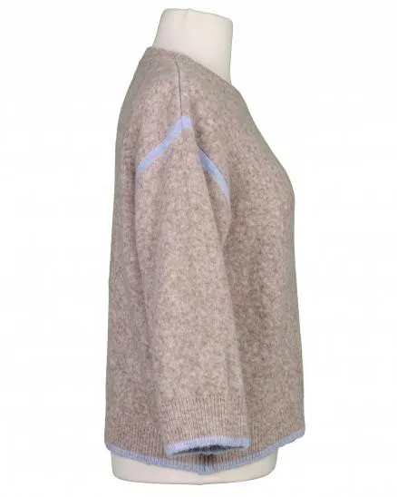 Pullover mit Kontraststreifen in hellbraun von Selected Touch