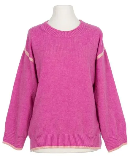 Pullover mit Kontraststreifen in pink von Selected Touch