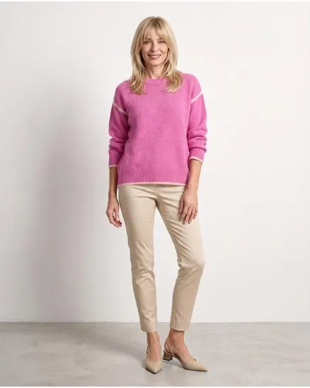 Pullover mit Kontraststreifen in pink von Selected Touch