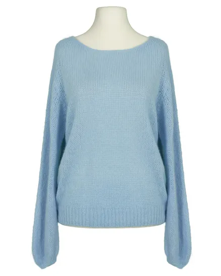 Pullover mit Mohair in hellblau von Made in Italy