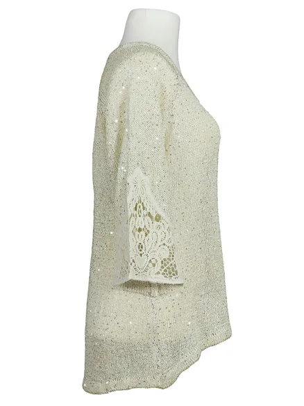 Pullover mit Pailletten in creme von Victoria Karl