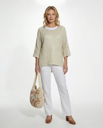 Pullover mit Pailletten in creme von Victoria Karl