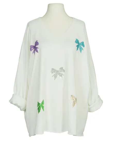 Pullover mit Pailletten in wei� von Made in Italy