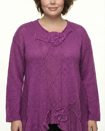 Pullover mit Rosetten in orchidee von Amandine