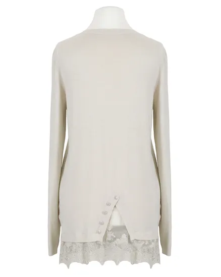 Pullover mit Spitze in beige von Spaziodonna