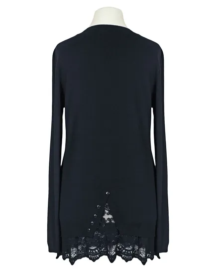 Pullover mit Spitze in blau von Spaziodonna