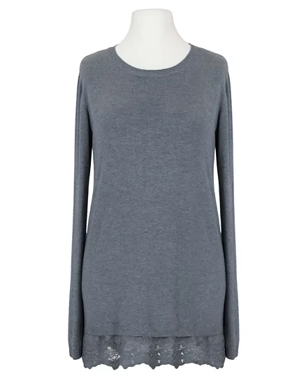 Pullover mit Spitze in grau von Spaziodonna